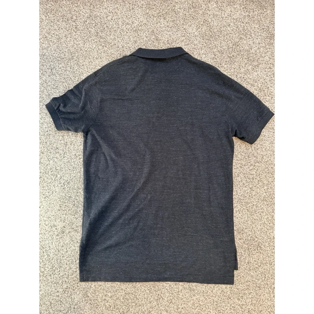 Polo Ralph Lauren Polo Shirt Men M Classic‎ Fit Heather Charcoal Pique Knit Pony
